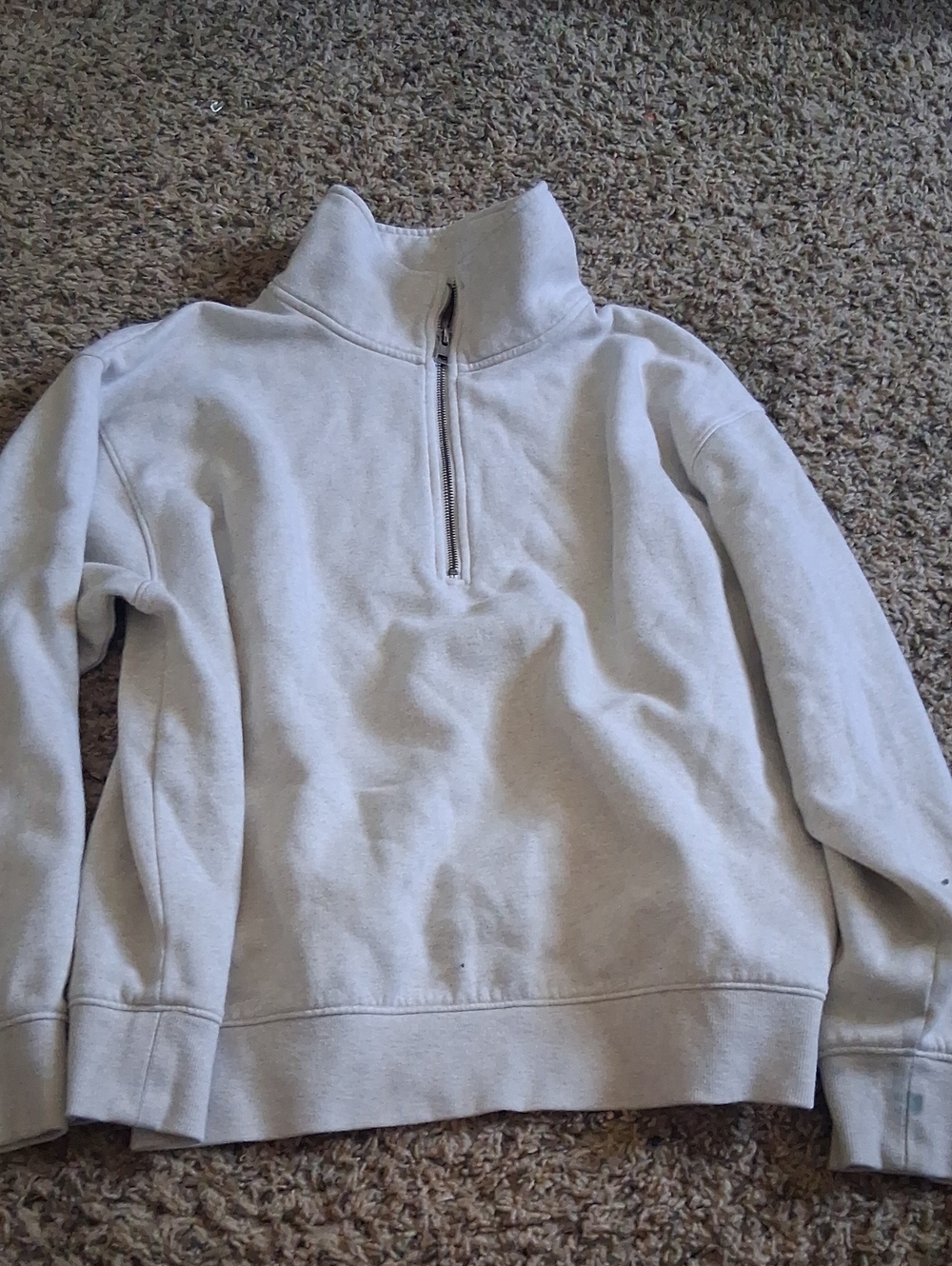Men's Half-Zip Pullover Sweater - Light Gray